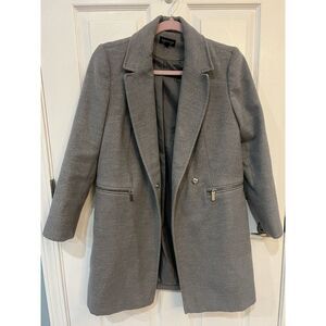 TOPSHOP Zip Pocket Grey Coat size 2 EUR 34 UK 6
